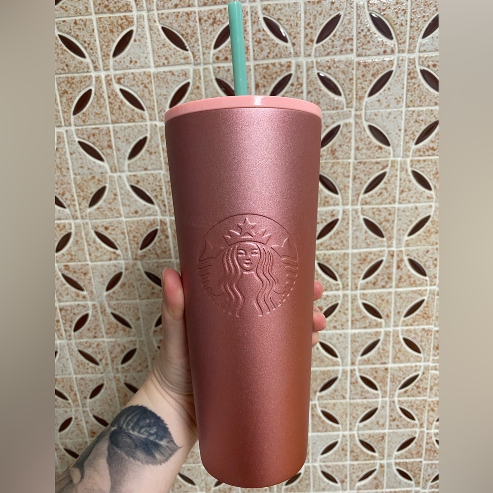 Starbucks 24 oz Metallic Rose Tumbler